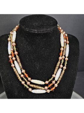 Vintage Art Glass Choker Necklace Adjustable Length Germany